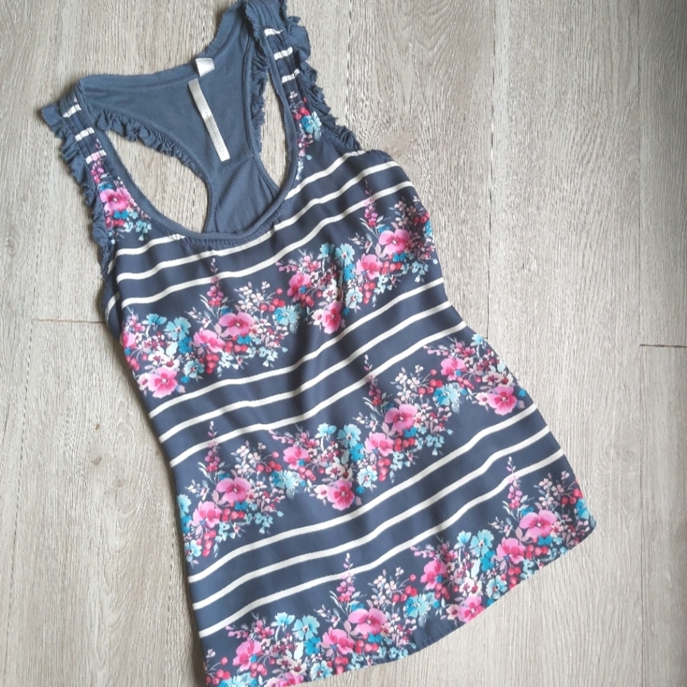 Lauren Conrad Racerback Floral Tank size XS